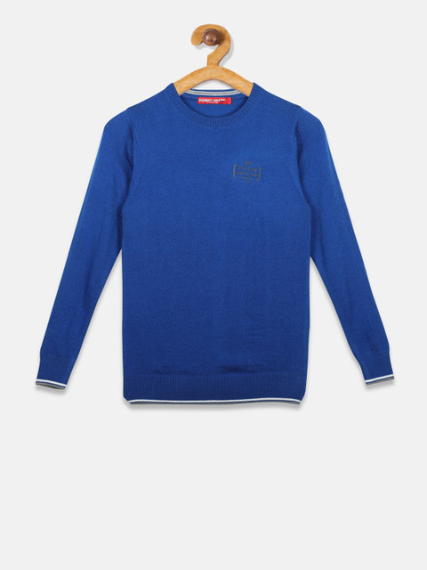 

Monte Carlo Boys Blue Solid Pullover Sweater
