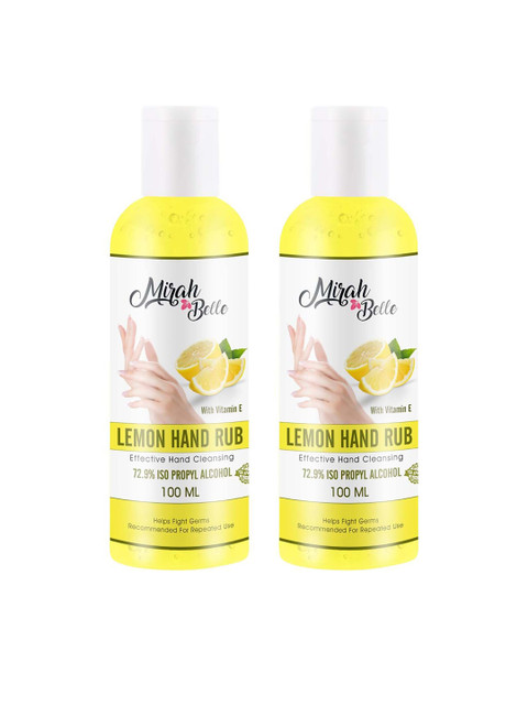 

Mirah Belle Pack of 2 Yellow Lemon Hand Rub Sanitizer With Vitamin E 200ml