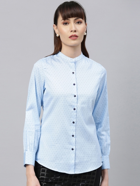 

Park Avenue Woman Blue Regular Fit Printed Casual Shirt