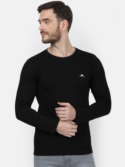 

Monte Carlo Men Black Solid Round Neck T-shirt