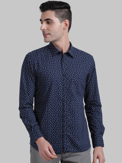 

Parx Men Blue Slim Fit Printed Casual Shirt