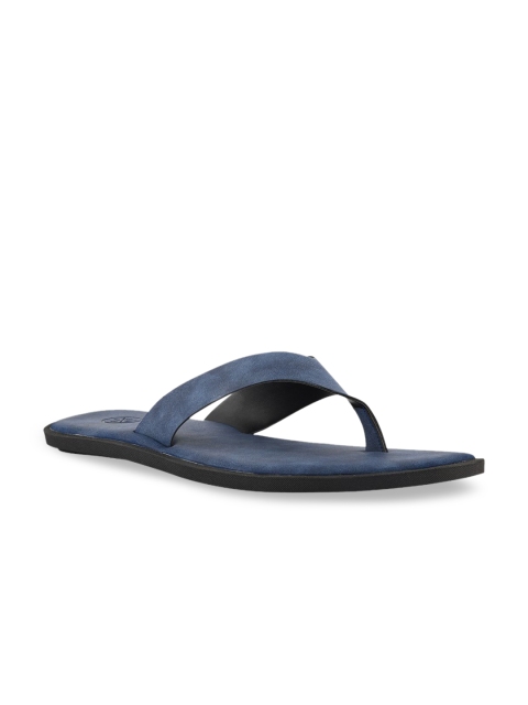 

SKO Men Blue Patterned Leather Comfort Sandals