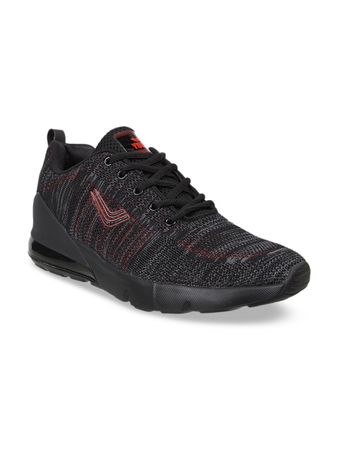 

Yuuki Men Black & Red Textured Running Shoes