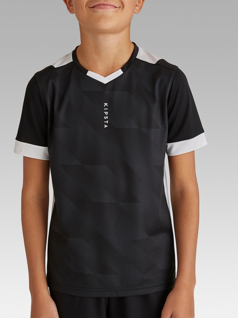

Kipsta By Decathlon Unisex Kids Black Printed Football Jersey F500
