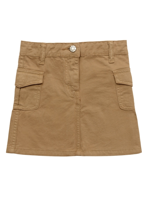 

Kid Studio Girls Khaki-Coloured Solid A-Line Skirt