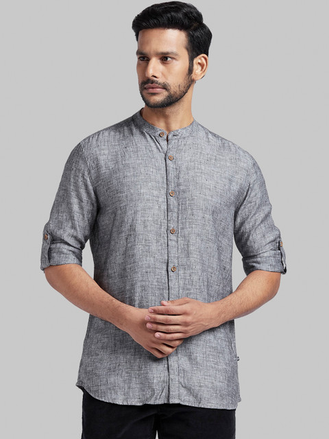 

Parx Men Grey Slim Fit Solid Casual Shirt