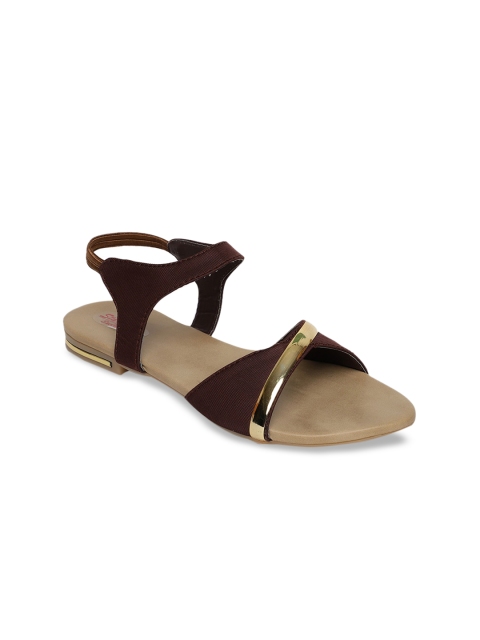 

LONDON STEPS Women Brown Solid Open Toe Flats