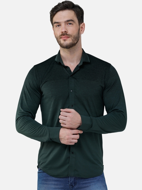 

COLVYNHARRIS JEANS Men Green Slim Fit Solid Casual Shirt