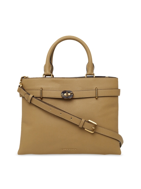 

CHARLES & KEITH Khaki Solid Handheld Bag