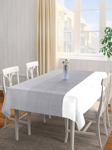 

KLOTTHE Grey & White Solid Rectangular Table Cover