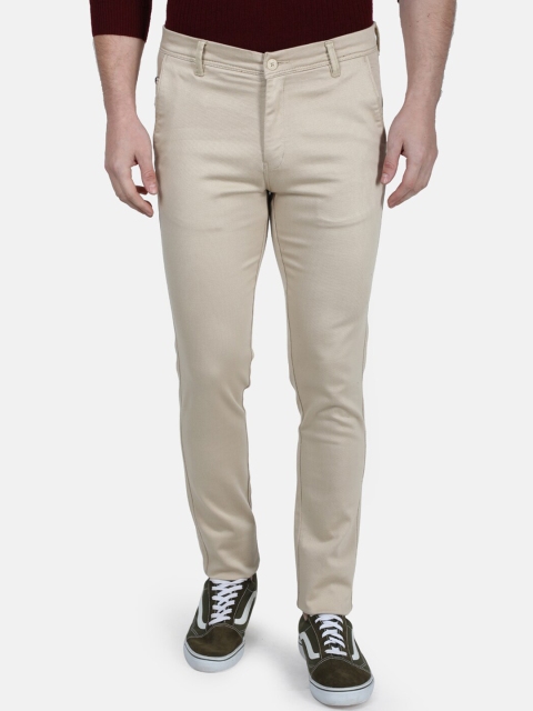

Monte Carlo Men Beige Slim Fit Solid Regular Trousers