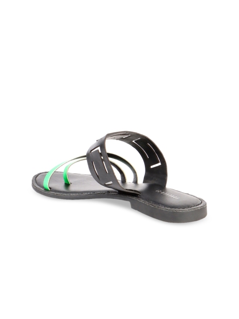 

FOREVER 21 Women Black Colourblocked Open Toe Flats
