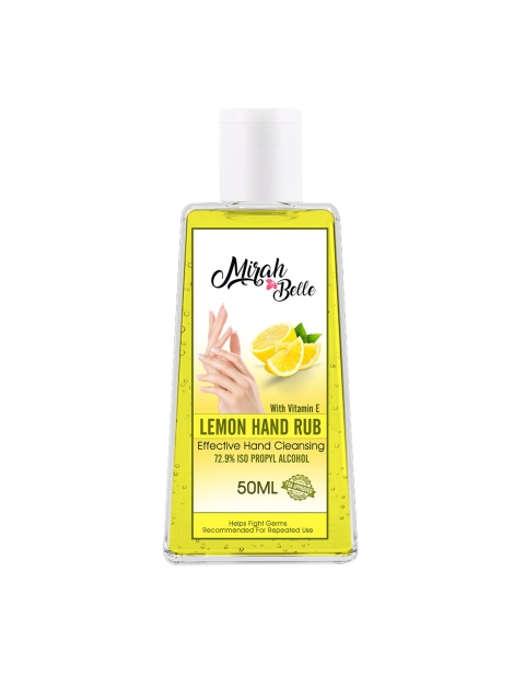 

Mirah Belle Lemon Hand Rub Sanitizer With Vitamin E - 50 ml, Yellow