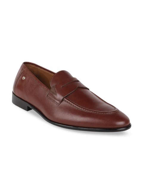 

Hush Puppies Men Brown Solid Leather Formal Slip On Shoes