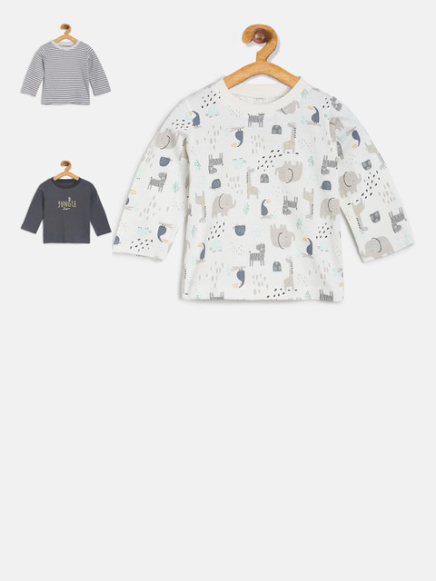 

MINI KLUB Infant Boys Multicoloured Set of 3 Printed Round Neck T-shirt, Multi