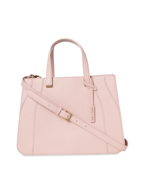 

CHARLES & KEITH Pink Textured Handheld Bag