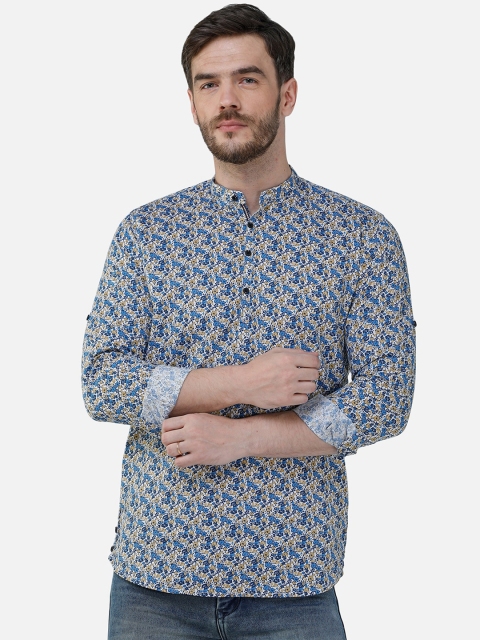 

COLVYNHARRIS JEANS Men Blue Floral Print Fusion Casual Shirt