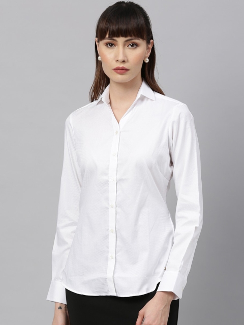 

Park Avenue Woman Women White Regular Fit Solid Casual Shirt