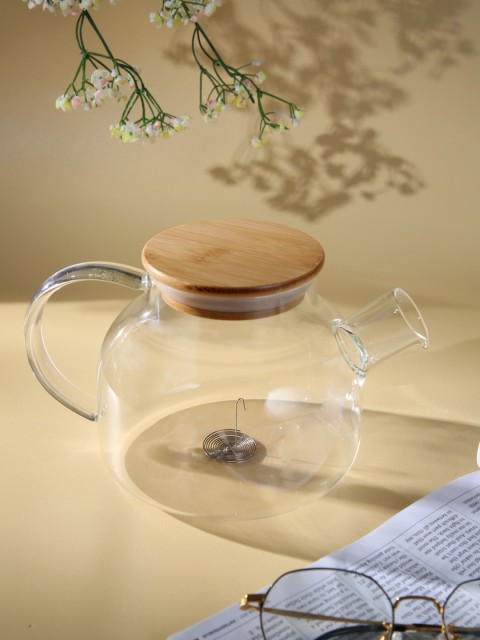

YOYOSO Transparent Borosilicate Glass Teapot with Stainless Steel Infuser & Lid