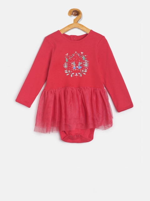 

MINI KLUB Infant Girls Red Solid Bodysuit