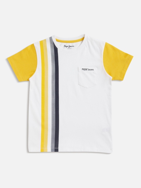 

Pepe Jeans Boys White Striped Round Neck T-shirt