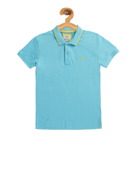 

Pepe Jeans Boys Blue Solid Polo Collar T-shirt