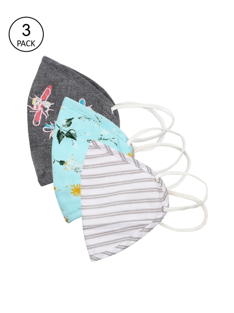 

EMAHO Women Pack of 3 Reusable 2-Ply Outdoor Cotton Face Masks, Multi