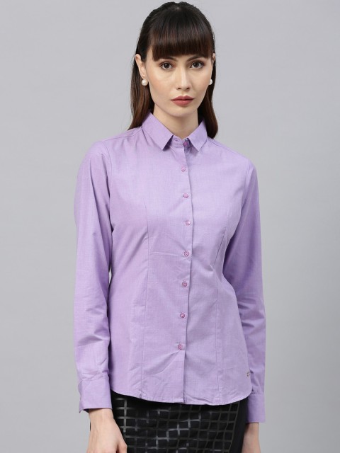 

Park Avenue Woman Purple Regular Fit Solid Formal Shirt