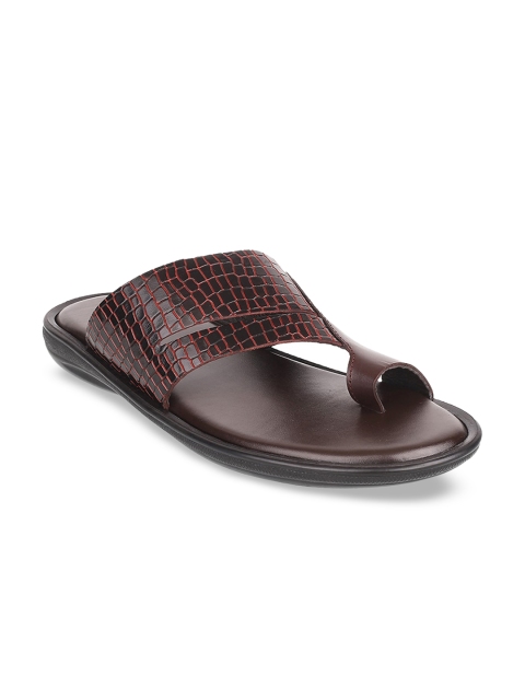 

Mochi Men Maroon Textured Leather Comfort Sandals
