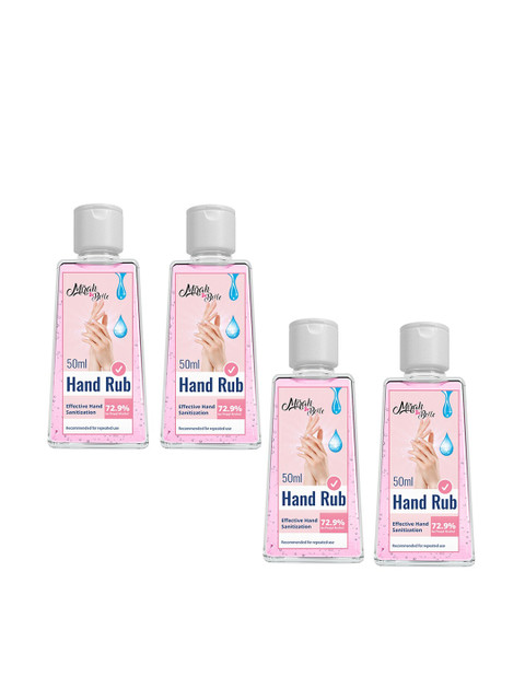 

Mirah Belle Pack of 4 Hand Rub Sanitizer Gel - 50 ml each, Pink
