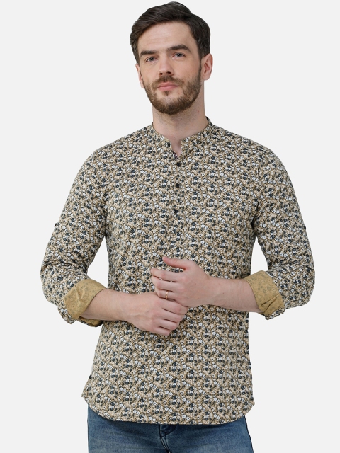 

COLVYNHARRIS JEANS Men Khaki Slim Fit Printed Casual Shirt