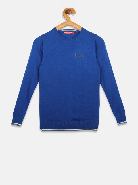 

Monte Carlo Boys Blue Solid Pullover Sweater