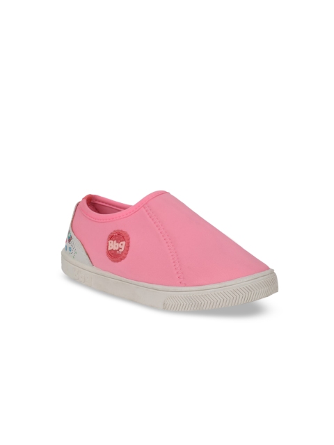 

Bubblegummers Girls Pink & White Colourblocked Slip-On Sneakers