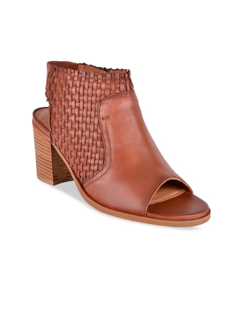 

Hydes N Hues Women Tan Solid Leather Block Heels