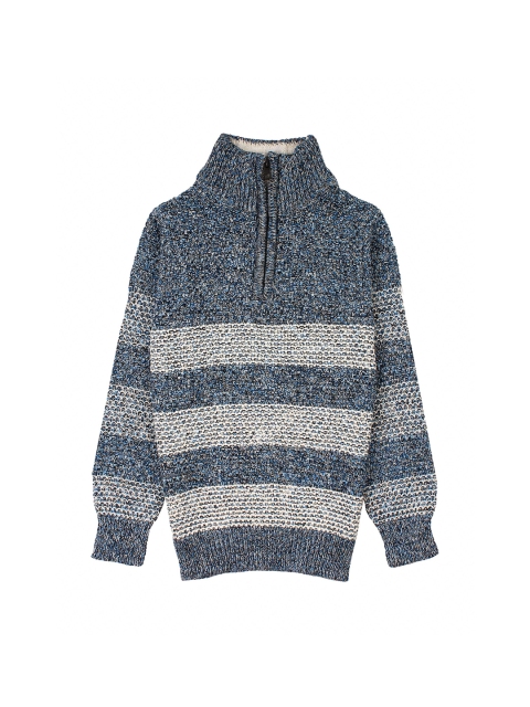 

Lil Lollipop Boys Blue & Grey Striped Pullover Sweater