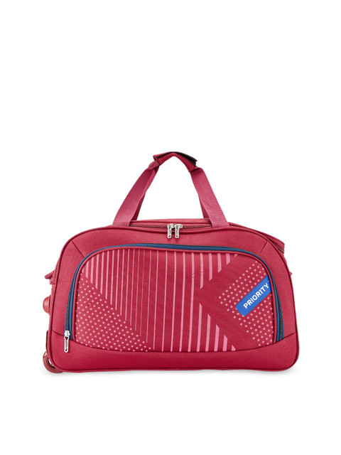 

Priority Unisex Red Printed Duffel Bag