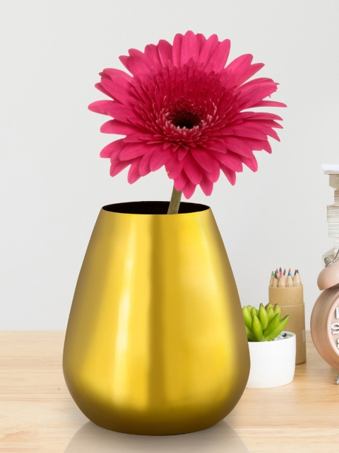 

Aapno Rajasthan Gold-Toned Solid Shiny Stainless Steel Cylindrical Flower Vase