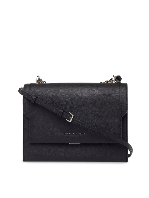 

CHARLES & KEITH Black Textured Sling Bag