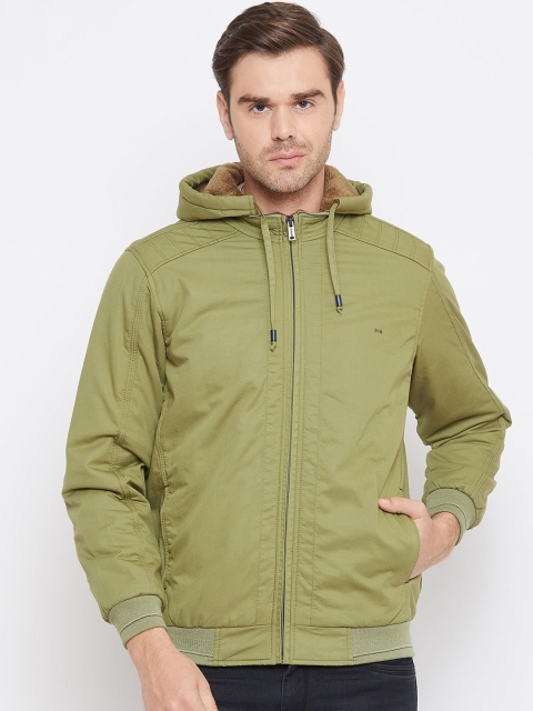 

Okane Men Khaki Green Solid Padded Jacket