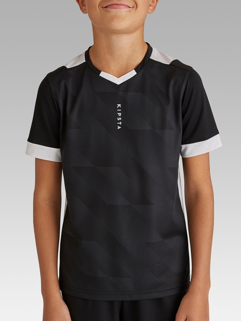 

Kipsta By Decathlon Kids Black Printed Football Jersey F500