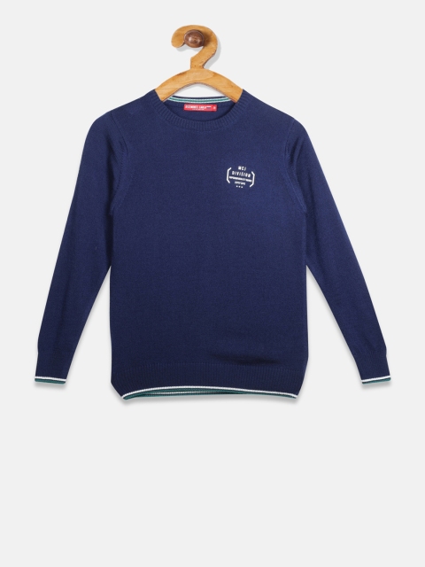

Monte Carlo Boys Blue Solid Pullover Sweater
