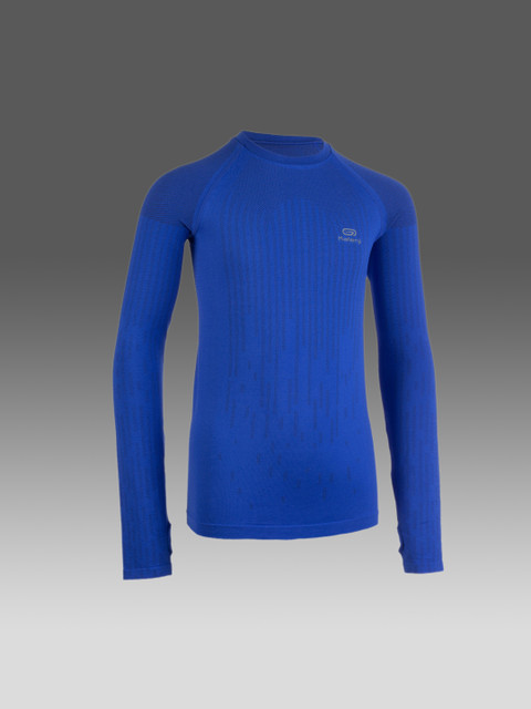 

Kalenji By Decathlon Unisex Kids Blue Solid High Neck T-shirt