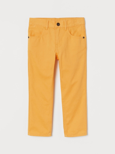 

H&M Boys Yellow Solid Slim Fit Twill Trousers
