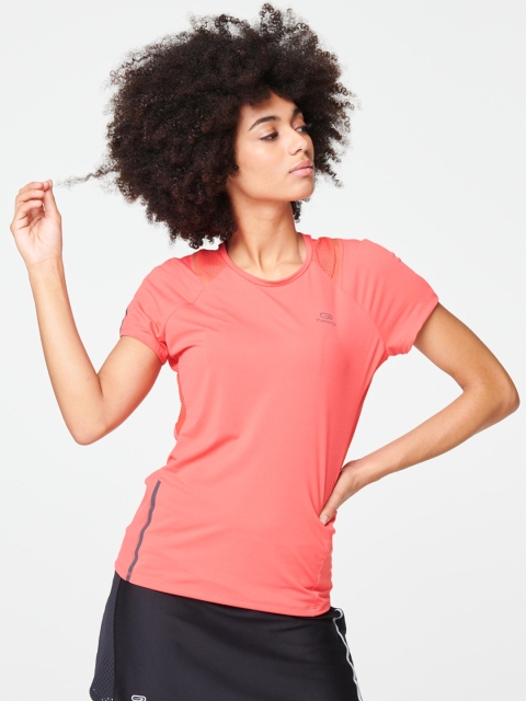 

Kalenji By Decathlon Women Pink Solid Running T-shirt