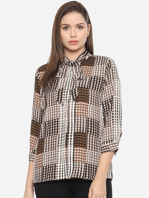 Van Heusen Woman Brown Regular Fit Printed Casual Shirt