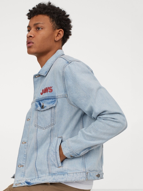 

Printed denim jacket, Blue