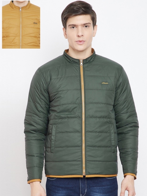 

Adobe Men Mustard Yellow & Olive Green Solid Reversible Puffer Jacket