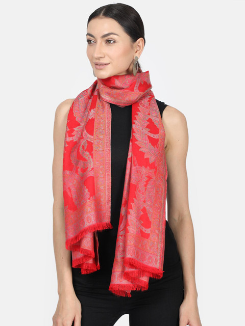 

Monte Carlo Women Orange Woven Design Stole