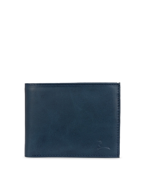

Pacific Gold Men Blue Solid Two Fold Wallet