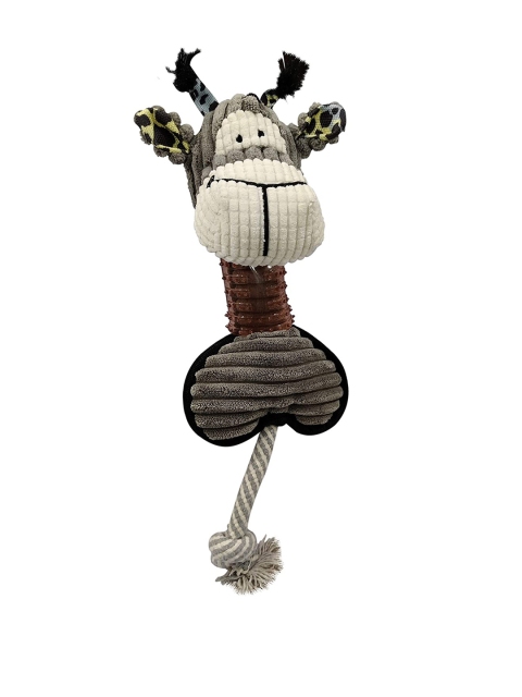 

PETS EMPIRE Dog Toy Soft Plush Pet Chew Toy with Tug Rope for Small Medium Dogs, Grey